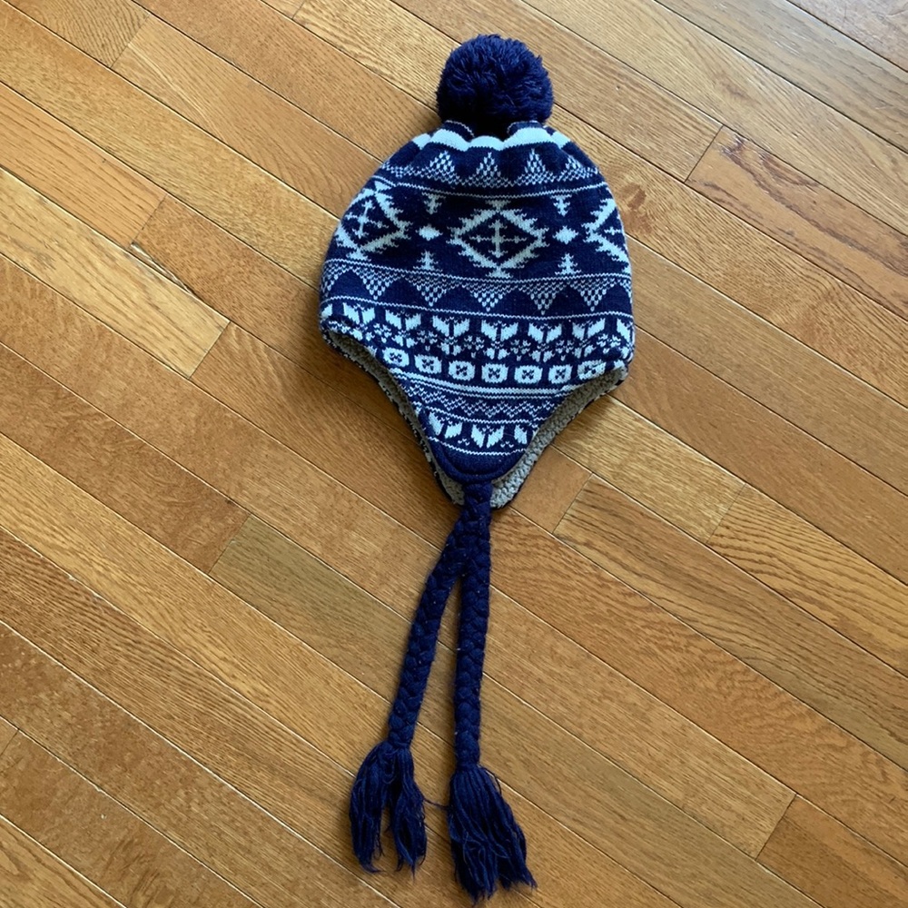 4/$10 One-size navy/white hat